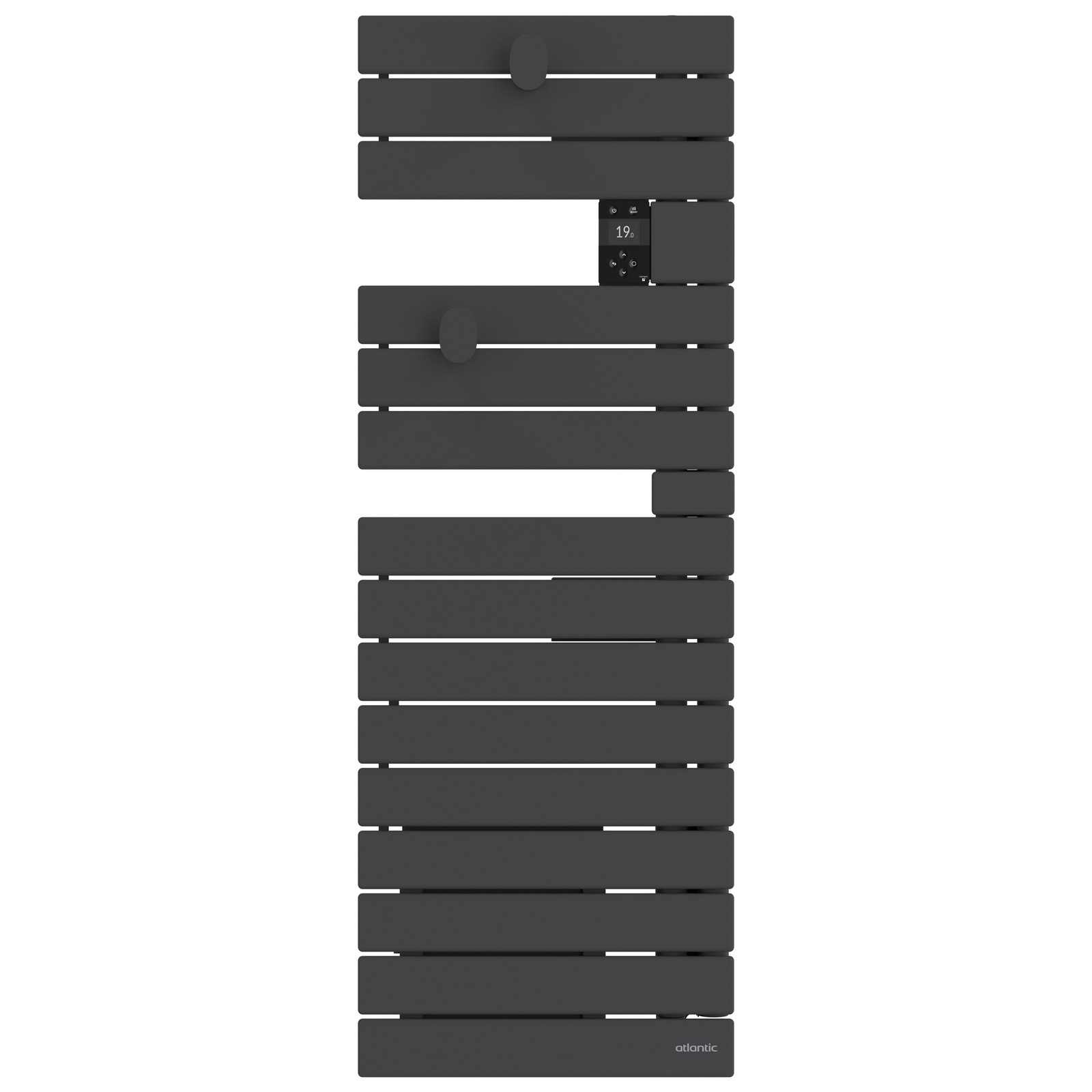 Sèche-serviettes Atlantic Nefertiti étroit 1500W Anthracite_face