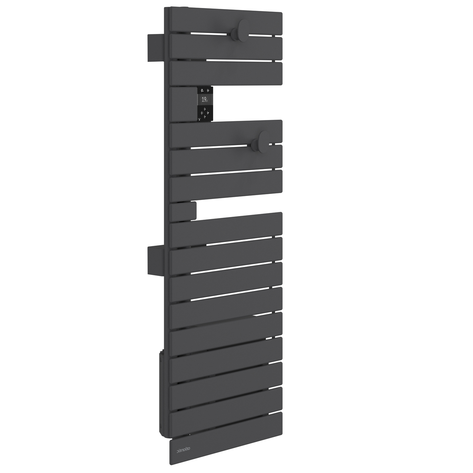 Sèche-serviettes Atlantic Nefertiti étroit 1500W Anthracite mat gauche côté