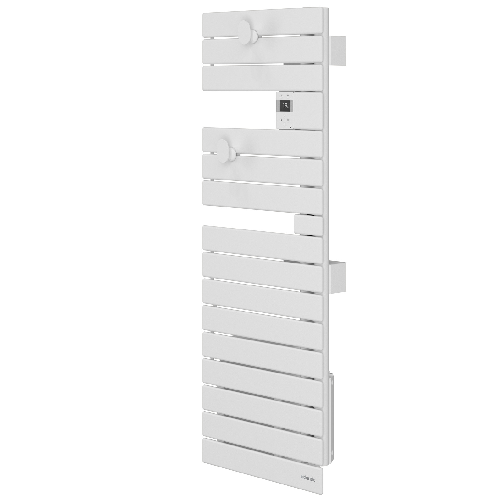 Sèche-serviettes Atlantic Nefertiti étroit 1500W Blanc Carat_côté