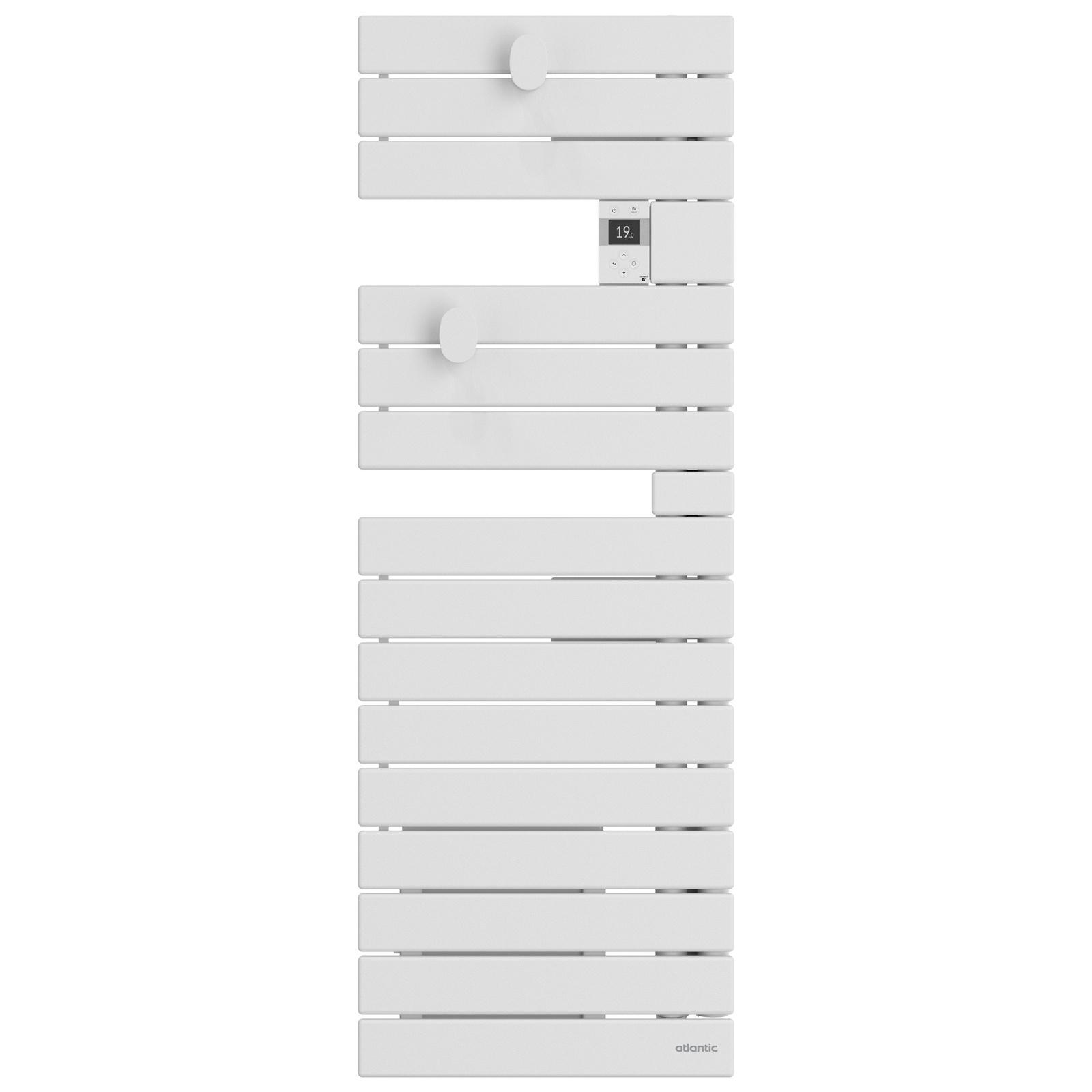 Sèche-serviettes Atlantic Nefertiti étroit 1500W Blanc_Carat_face