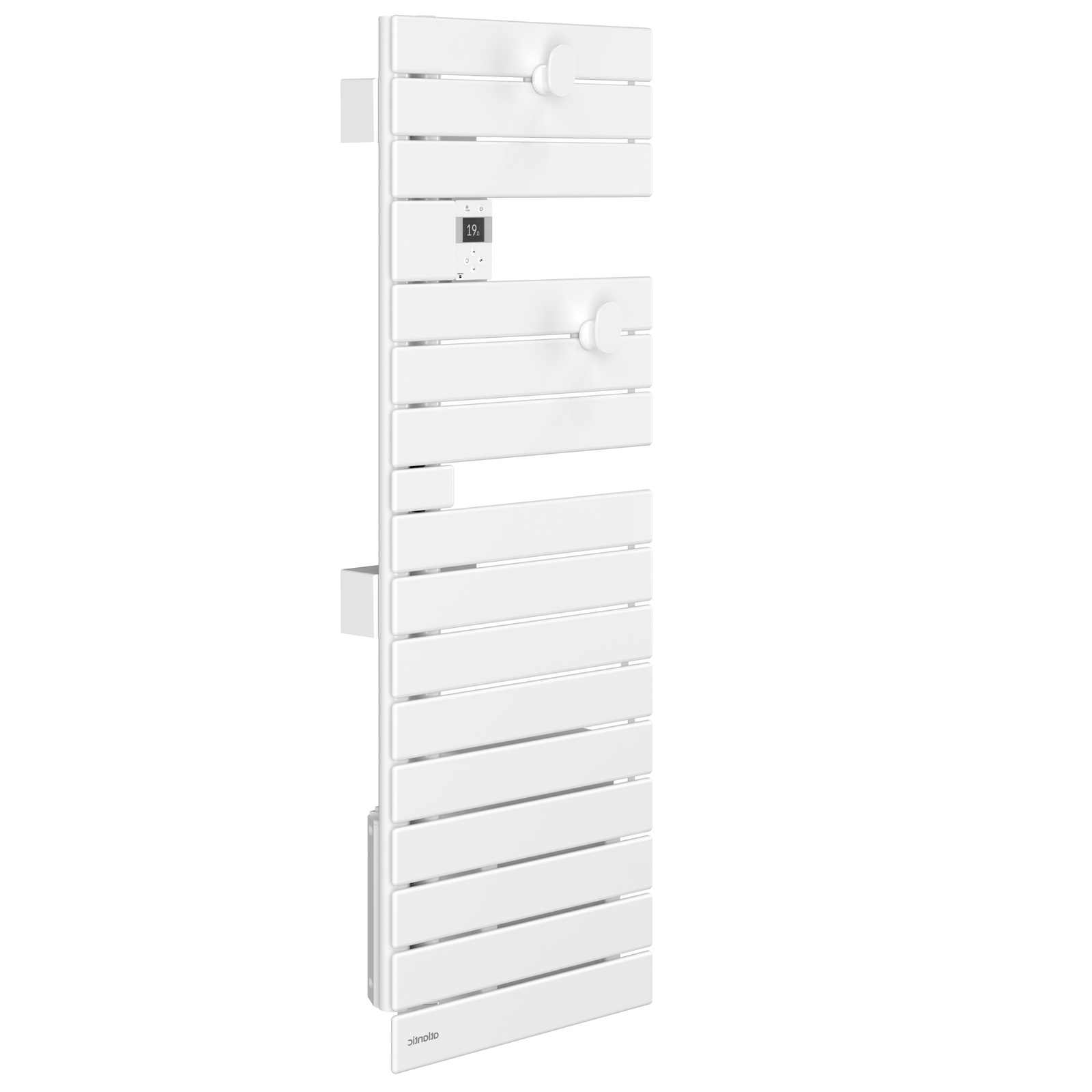 Sèche-serviettes Atlantic Nefertiti étroit 1500W Blanc mat gauche_côté