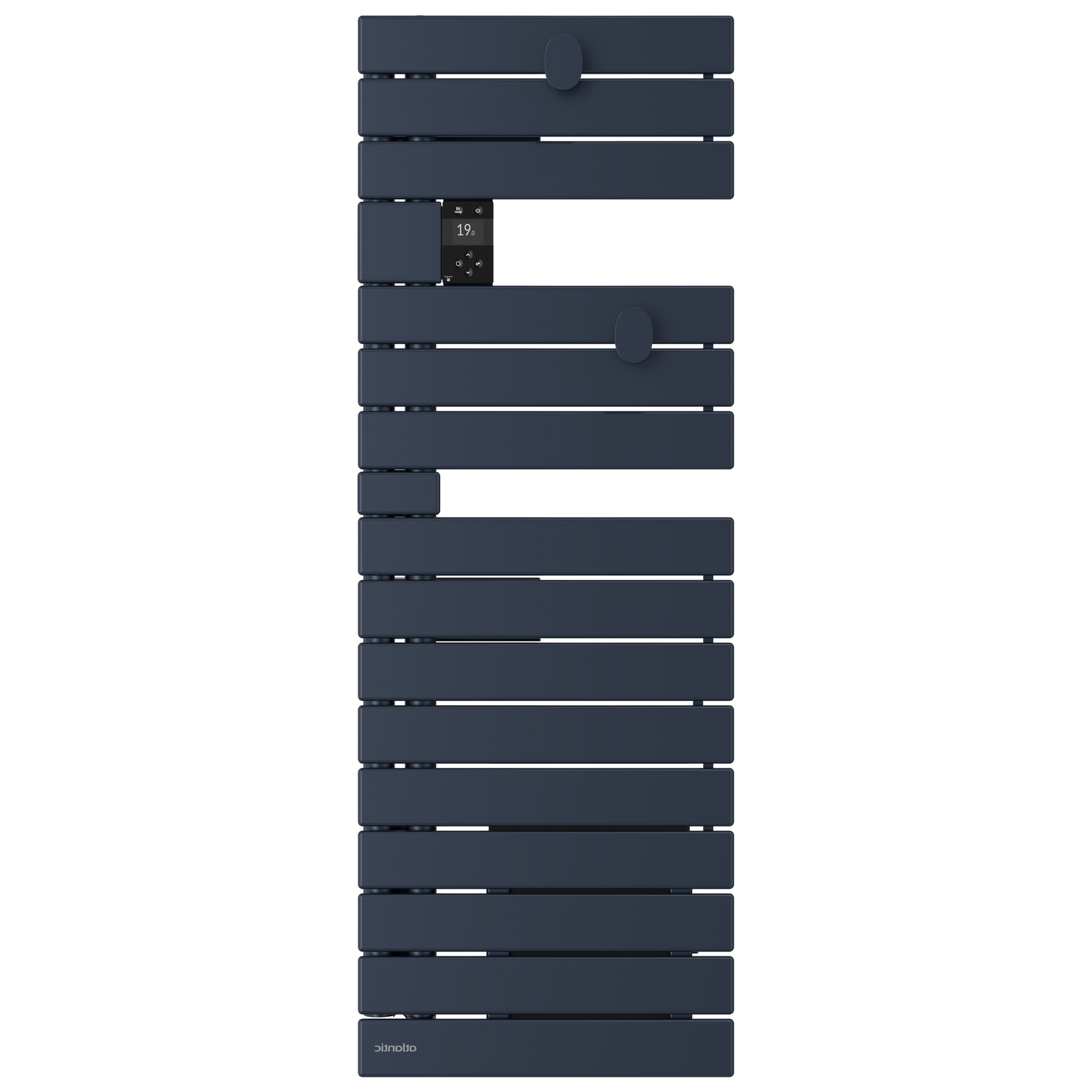 Sèche-serviettes Atlantic Nefertiti étroit 1500W Bleu_profond_mat gauche face