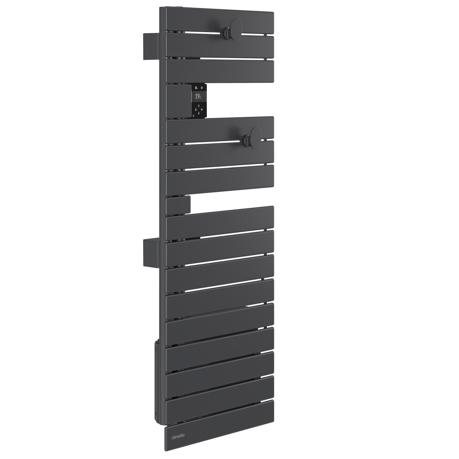 Sèche-serviettes Atlantic Nefertiti étroit 1500W Graphite mat gauche_côté