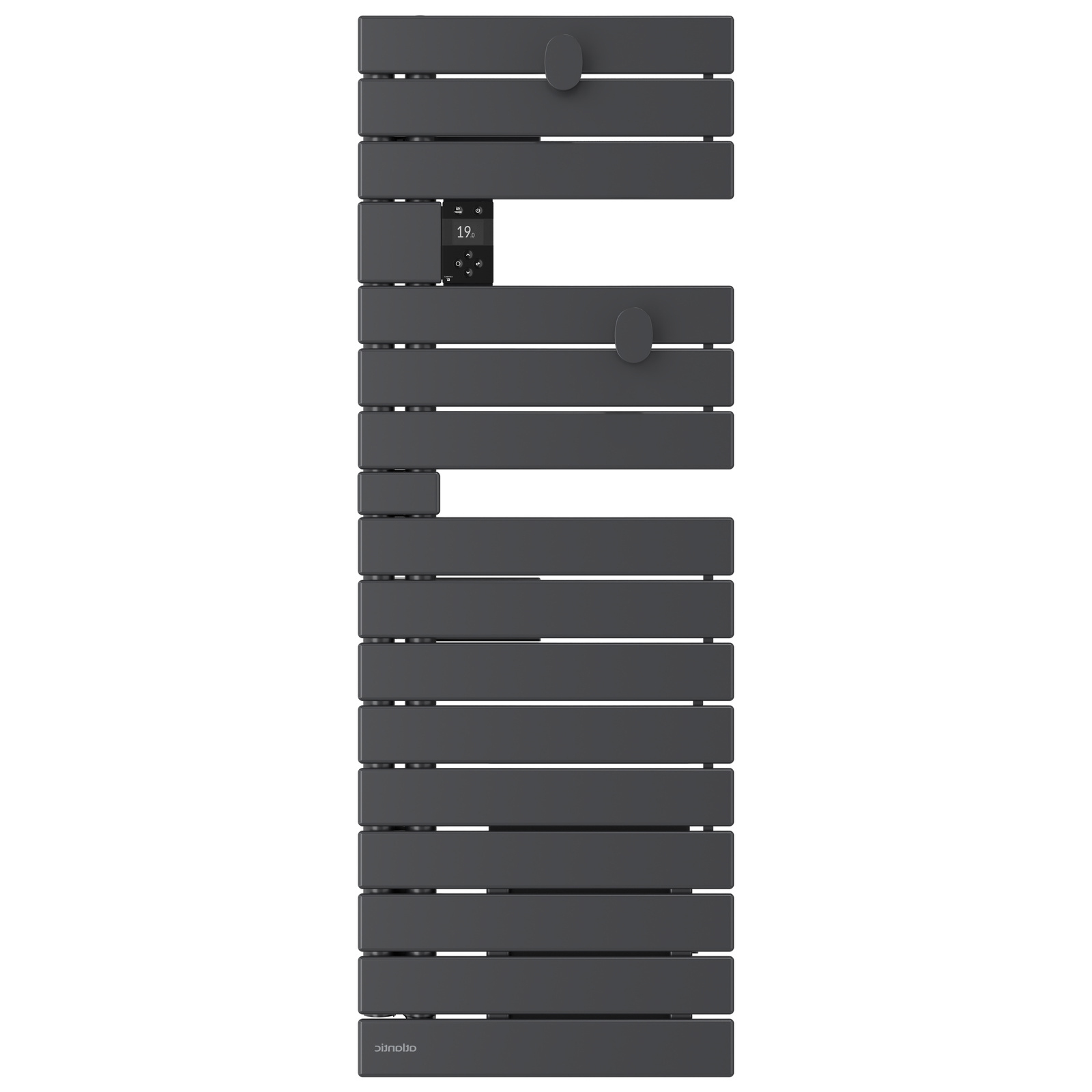 Sèche-serviettes Atlantic Nefertiti étroit 1500W Graphite mat gauche_face