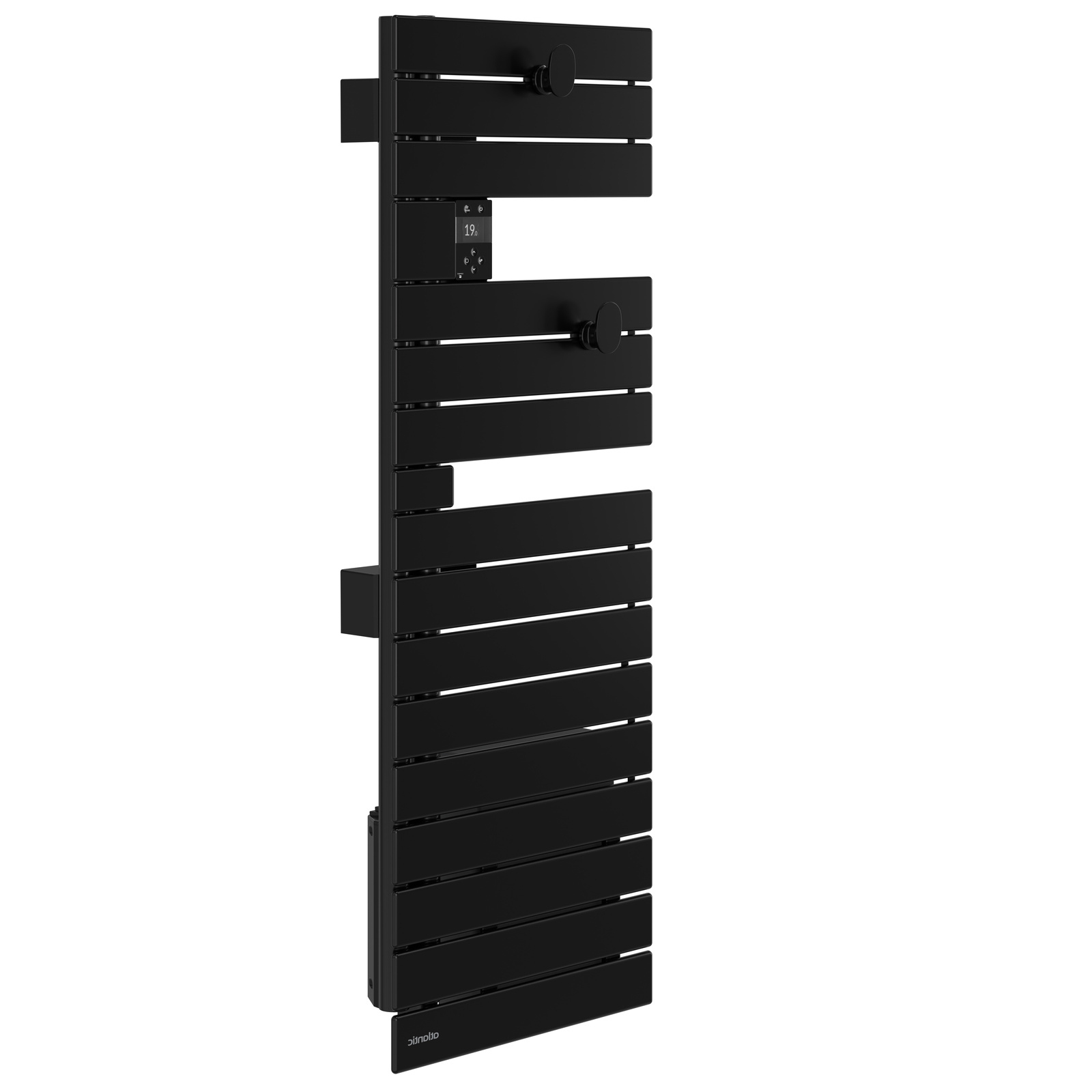 Sèche-serviettes Atlantic Nefertiti étroit 1500W  mat gauche Noir_côté