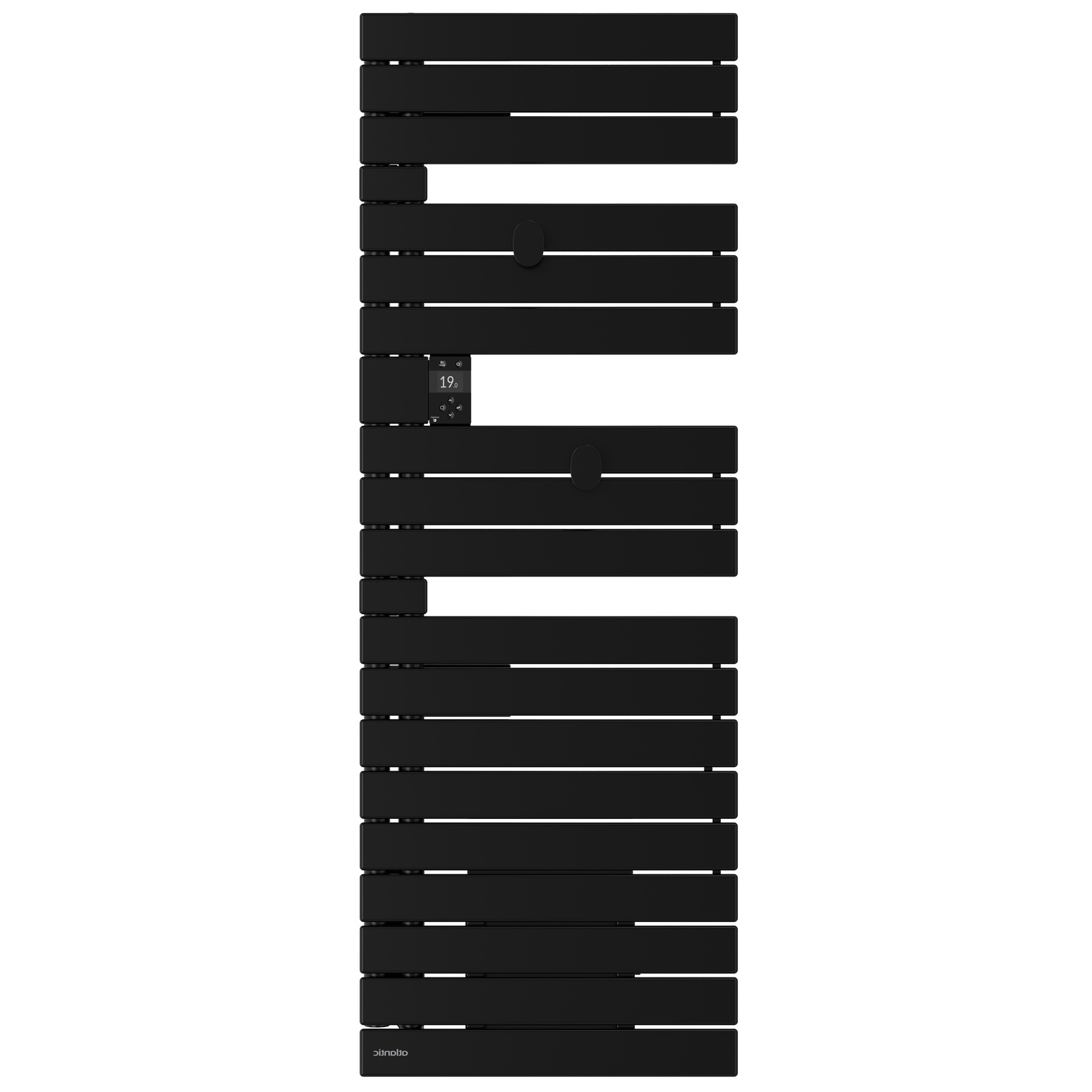 Sèche-serviettes Atlantic Nefertiti standard 1750W Noir mat gauche_face